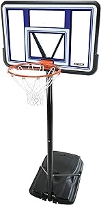 Lifetime Pro Court Height Adjustable Portable Basketball System, 44 Inch Backboard, Blue/White