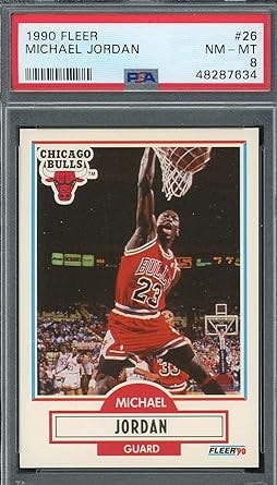 Michael Jordan 1990 Fleer Basketball Card #26 Graded PSA 8