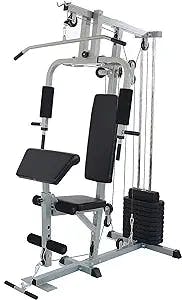 BalanceFrom Home Gym System Workout Station with 380LB of Resistance, 125LB - 145LB Weight Stack