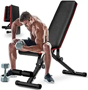 ANHAO Weight Bench, Adjustable Workout Bench for Full Body, Foldable Incline Decline Exercise Bench, Exercise Equipment for Home Workouts - 680 LB Stability Bench, Valentines Day Gifts for Him