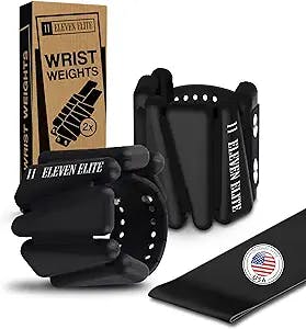 ELEVEN ELITE - Wrist Weights & Ankle Weights for Women [1 lb each] - Comfortable & Adjustable Ankle Weights out of Silicone - Innovative Leg Weights for Women + Exercise Band - Weight Loss Equipment