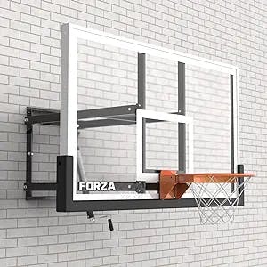FORZA Adjustable Wall Mounted Glass Basketball Backboard & Hoop [3 Sizes]