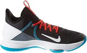 Nike Men's Basketball Shoe, Black White Chile Red Glass Blue Dk Smoke Grey Univ Red, 11