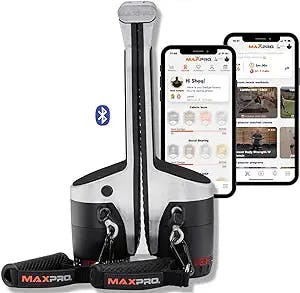 MAXPRO Fitness: Cable Home Gym | As Seen on Shark Tank | Versatile, Portable, Bluetooth Connected | Strength, HIIT, Cardio, Plyometric, Powerful 5-300lbs Resistance