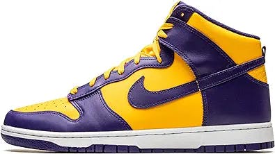 "Slam Dunk Your Style with Nike Men's Dunk High Retro: Lakers Edition (Size
