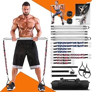 Get Your Dunk On with DASKING Portable Home Gym Resistance Band Bar Set: A 