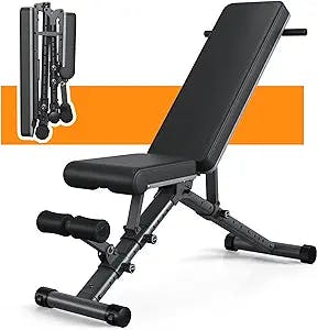 BARWING 10-7-4-3 Weight Bench Adjustable Exercise | 800 LB Heavy Incline Decline Bench Press for Home Gym More Stable and Posture Adjustments | 5 Min Easy Assembly Foldable Training Lifting Bench | Dragon Flag Handle for Abdominal Arm Workout