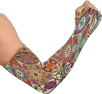 STAYTOP Vintage Mandala Elements Compression Arm Sleeves -UV Sun Protection Cooling Athletic Sports Sleeve for Football,Cycling,Travel