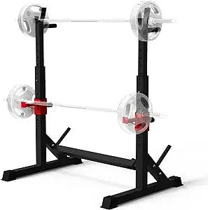 HUAMYTH Squat Rack, Barbell Rack, Bench Press Rack for Home Gym, Multi-Function Strength Training, Adjustable Weight Rack 550Lbs