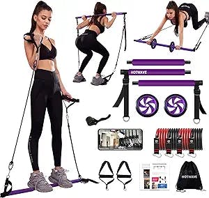 The HOTWAVE Pilates Bar Kit with Resistance Bands is the ultimate home gym 