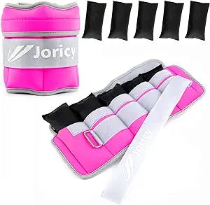 Adjustable Ankle Weights for Women Men Kids, 1-3/4/5/6/8/10 LBS Pair Leg/Wrist/Arm Weight Straps with Removable Weight for Yoga, Walking, Running, Aerobics, Gymnastics, Physical Therapy