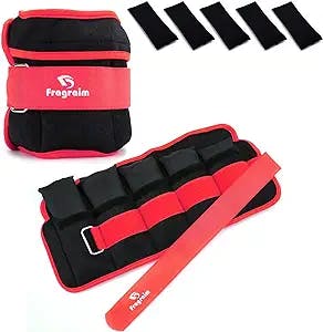 Fragraim Adjustable Ankle Weights 1-3/4/5/6/8/10/12/15/20 LBS Pair with Removable Weight for Jogging, Gymnastics, Aerobics, Physical Therapy