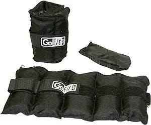 GoFit Adjustable Ankle Weights for Women and Men – Nylon Canvas Arm Leg Wrist Weights – 5 & 10 Pound Pairs