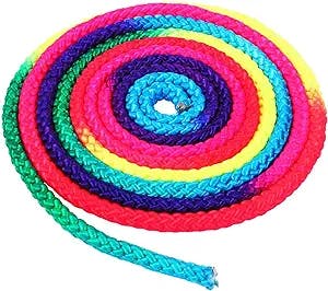 Gymnastics Arts Rope,2.8m Rainbow Color Rhythmic Gymnastics Rope Solid Competition Arts Training Rope,Nylon Fitness Jumping Training Rope for Artistic Rope Training for Daily Use