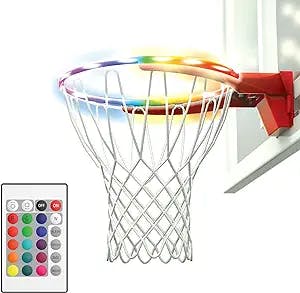 Cipton Basketball LED Rim Lights, Perfect for Basketball Hoop Outdoor and Indoor, Outdoor Games, Basketball Accessories, Remote Included