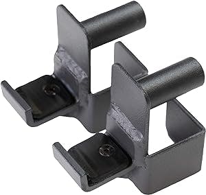 Fitness Reality 2816 Steel J-Hooks, Set of 2, Fits 2" x 2" Steel Power Cages, Black
