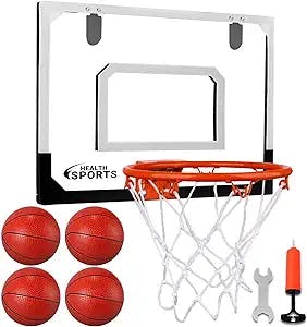 AOKESI Indoor Mini Basketball Hoop Set for Kids - 17" x 12.5" Door Basketball Hoops for Room&Wall Mounted with Complete Accessories - Basketball Game Toys with Balls Gifts for Kids Boys Teens