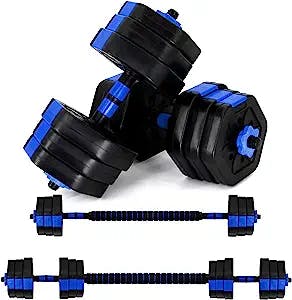 VIVITORY Dumbbell Sets Adjustable Weights, Free Weights Dumbbells Set with Connector, Non-Rolling Adjustable Dumbbell Set, Weights Set for Home Gym, 44 66 Lbs, Hexagon, Cement Mixture