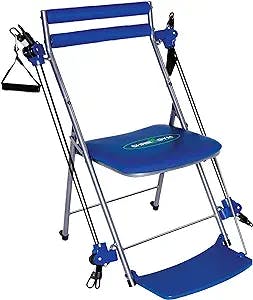 Chair Gym - The Total Body Workout – All in One Compact, Portable and Easy to Use At Home Exercise System, Includes 5 Instructional DVDs + Bonus Twister Seat Ab Attachment, As Seen on TV – Blue