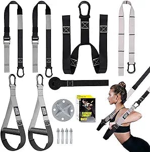 Home Resistance Training Kit, Full Body Workout,Suspension Trainer,Fitness Bands, Door Anchor & Wall Mount,Flexibility Exercises, Indoor and Outdoor Workouts,Home Gym Equipment