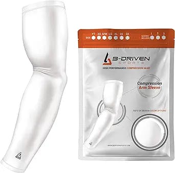 B-Driven Sports Compression Arm Sleeve - Great for Medical, Sports, & General Purpose