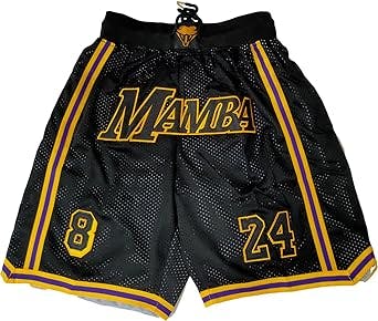 Mens Basketball Shorts, Men Retro Mesh Embroidered Shorts with Pockets, Fans Workout Gym Athletic Casual Shorts