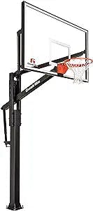 Goalrilla Basketball Hoops with Tempered Glass Basketball Goal Backboard, Black Anodized Frame, and In-ground Anchor System
