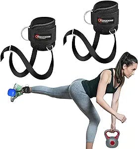 XonyiCos Adjustable Ankle Weights Straps for Cable Machine,Dumbbell Attachment for Feet - Leg Curl Kickbacks and Extensions - Pesas para Tobillos for Men and Women