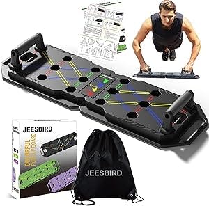 JEESBIRD Push Up Board Fitness, Portable Foldable 18 in 1 Pushups Bar,Push Up Handles for Floor, At Home Gym Equipment,Strength Training for Man and Women