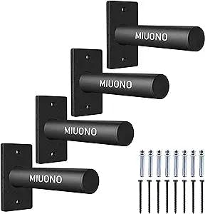 MIUONO Weight Plate Holder, Wall Mounted Weight Rack Storage for 2" Olympic Weight Plate, 4 Pack Home Gym Organizer