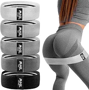 MhIL 5 Resistance Bands for Working Out - Booty Bands for Women and Men, Best Exercise Bands, Workout Bands for Workout Legs Butt Glute Squat - Stretch Gym Fitness Bands Set - Home Elastic Loops Band
