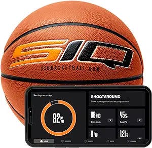 SiQ Smart Basketball, App, and Sensor | Shoot Better Now! – Proven Results. Kids to NBA | Next-Gen AI Shot Analyzer, Realtime Shooting Coaching, Pro Leather Ball