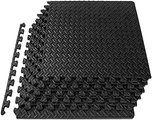ProsourceFit Puzzle Exercise Mat ½”, EVA Interlocking Foam Floor Tiles for Home Gym, Mat for Home Workout Equipment, Floor Padding for Kids, Available in Packs of 24 SQ FT, 48 SQ FT, 144 SQ FT