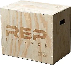 REP FITNESS Unassembled 3 in 1 Wood Plyometric Box for Jump Training and Conditioning 30/24/20, 24/20/16, 20/18/16, 16/14/12 …