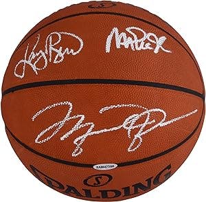 Magic Johnson, Larry Bird, Michael Jordan Autographed Official NBA Basketball - Upper Deck - Autographed Basketballs