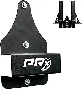 PRx Performance Spotter Arm Storage Wall Mounted for 5/8" & 1" Holes for 2x3 and 3x3 Squat Rack USA Made Steel Weight Catches Space Saving Home Garage Gym Workout Equipment