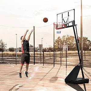 Portable Basketball Hoop Basketball System 8-10ft Height Adjustment for Youth Adults LED Basketball Hoop Lights, Colorful Lights, Waterproof，Super Bright to Play at Night Outdoors