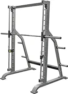 Valor Fitness BE-11 Smith Machine Squat Rack with Olympic Plate Storage Pegs