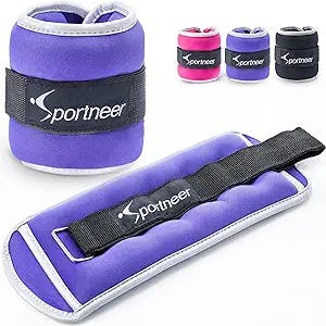 Sportneer Ankle Weights Wrist Weights -0.5 1 2 3 4 5 Lbs Pair for Men Women Kids Strength Training Wrist and Ankle Weights Set Comfortable and Soft Perfect for Dancing Running Walking Fitness Workout