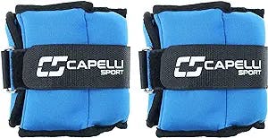 Capelli Sport Ankle and Wrist Weights, Leg and Arm Weights with Adjustable Straps, Blue, 4 lbs, Set of 2
