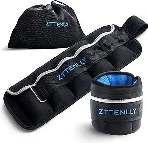 ZTTENLLY Adjustable Ankle Weights 1 To 2/5/10/20 LBS Pair with Carry Bag - Breathable Fabrics, Reflective Trim - Strength Training Leg Wrist Arm Ankle Walking Weights Sets for Women Men Kids…