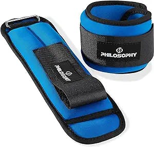 Philosophy Gym Adjustable Ankle/Wrist Weights, Set of 2, for Strength Training and Fitness