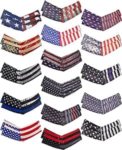 Lasnten 16 Pairs American Flag Compression Arm Sleeve for Kids Youth Sports Baseball Sleeves Arm Sleeve Cover Sun Protection (10-14 Years)