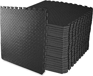 BalanceFrom Puzzle Exercise Mat with EVA Foam Interlocking Tiles for MMA, Exercise, Gymnastics and Home Gym Protective Flooring, Multiple Sizes